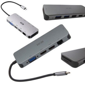 Dokovací Stanice S Napájecím Adaptérem Pro 2 Monitory Pro Notebook, Notebook Hdmi, Nabíjí