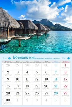 Kalendarz 2024 ścienny planszowy EGZOTYCZNE KRAJOBRAZY