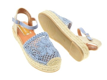 Płaskie Espadryle Ażurowe JEANS r.38