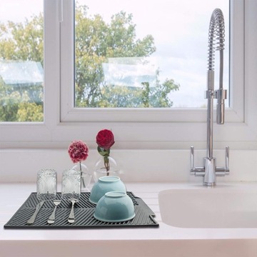 СИЛИКОНОВЫЙ КОВРИК ДЛЯ СУШКИ ПОСУДЫ 43Х33 СМ