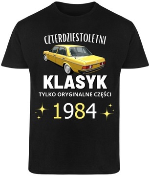 T-SHIRT MĘSKI NA 40 URODZINY CZTERDZIESTKA PREZENT KOSZULKA CZARNA R-XS A39