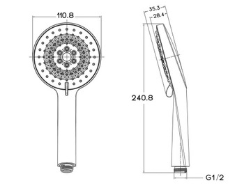ECOVAND INTENSE Diamond ДУШ ЭКОНОМИЯ РУКИ -65% ВОДЫ 5,7 Л/М