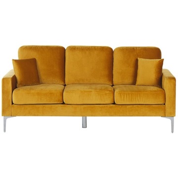 Sofa 3-osobowa welurowa żółta GAVLE