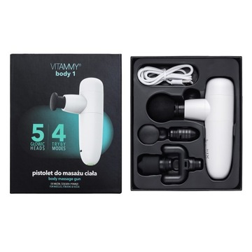 МАССАЖЕР МАССАЖНЫЙ ПИСТОЛЕТ 5 НАКЛАДКИ ДЛЯ ТЕЛА VITAMMY 1
