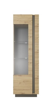 Witryna wysoka Avila 60 dąb artisan grafit LED