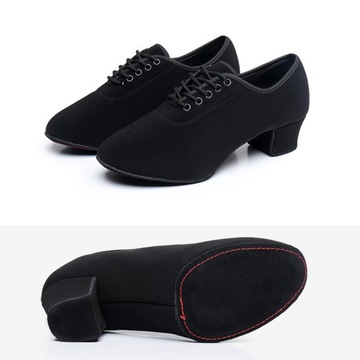 Baleriny 3cm Damskie sznurowane buty tańca na obcasie tkaniny B237-4