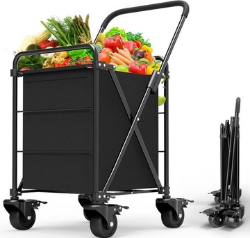Складная продуктовая тележка, продуктовая тележка на колесах.