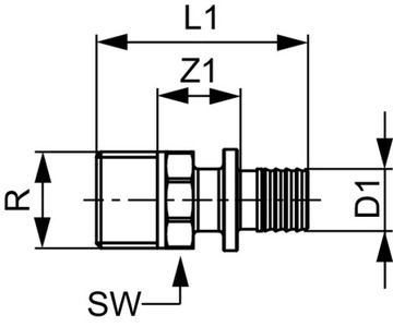 ПЕРЕХОДНАЯ ЗАГЛУШКА TECE 25X3/4