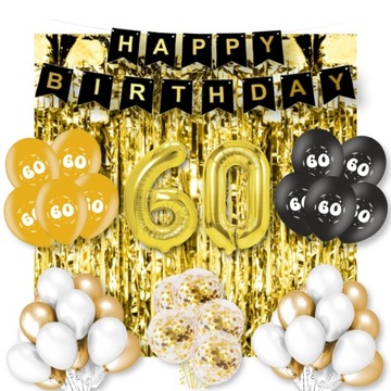 Zestaw Balony Dekoracje 60 urodziny