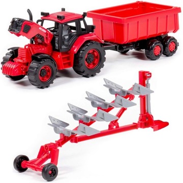 TRAKTOR POLESIE BELARUS Z PRZYCZEPĄ MASZYNĄ ROLNIC