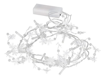 LIVARNO home Łańcuch świetlny z 20 żarówkami LED płatki śniegu białe
