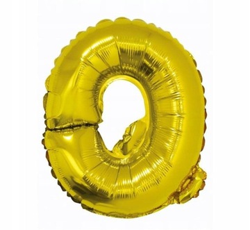 Balon foliowy Litera Q, złota, 35 cm.