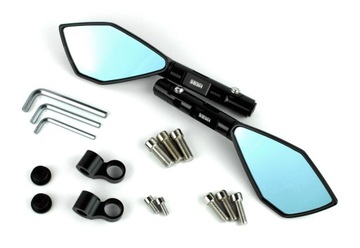 КОМПЛЕКТ РЕГУЛИРУЕМЫХ ЗЕРКАЛ ДЛЯ МОТОЦИКЛА HEBE, ЧЕРНЫЙ