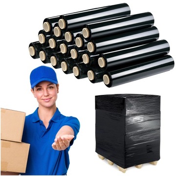 20 ROLEK FOLIA STRETCH 1,2 KG CZARNA STRECZ