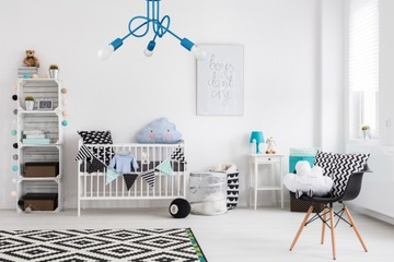 LAMPA DZIECIĘCA WISZĄCA SUFITOWA ŻYRANDOL LOFT EDISON GRANATOWA LED MONDO