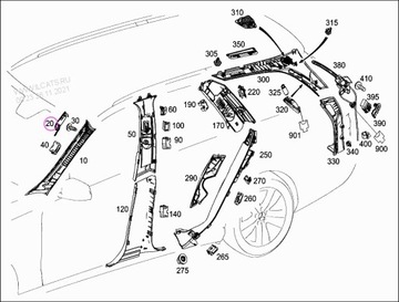 ЗАГЛУШКА СТОЙКА A MERCEDES W212 A2126950430 С 