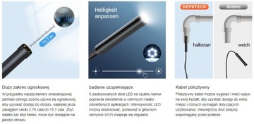 Depstech WiFi инспекционная камера эндоскопический зонд 8,4 мм 3,5 м камера IP67