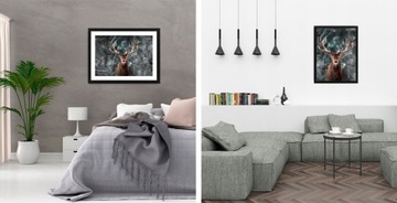 ОЛЕНЬ ЗИМА постер 40х50 см #4С