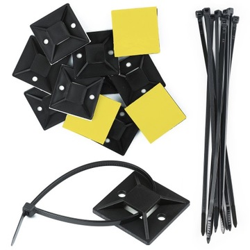 10x САМОКЛЕЯЩИЙСЯ КАБЕЛЬНЫЙ ОРГАНАЙЗЕР КАБЕЛЬНЫЙ ДЕРЖАТЕЛЬ КЛЕЙ 40х40мм