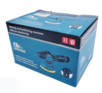 АККУМУЛЯТОРНАЯ ЭКСЦЕНТРИЧЕСКАЯ ПОЛИРОВАЛЬНАЯ МАШИНА +2 аккумулятора 2,0 Ач 12 В 13000 об/мин