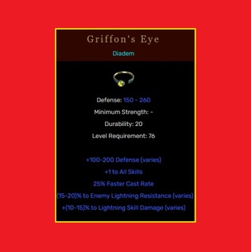 D2R Diablo 2 Resurrected Nowy Ladder Griffon's Eye Low