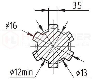 ПРИВОДНАЯ ВТУЛКА НАСОСА NSZ 6 10 16 для 6 ФРЕЗ