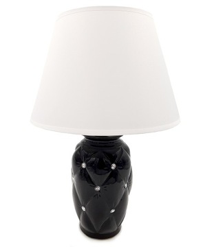 Czarna lampa lampka stołowa z kryształkami glamour