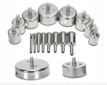 Алмазные коронки для керамогранита, 18 шт, 6-100мм