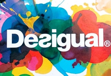 DESIGUAL sukienka ANGY półgolf HAFTY szyfonowa S/M