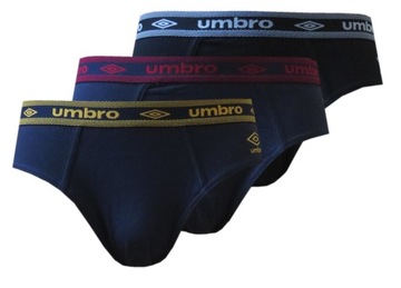 UMBRO 3szt Slipy męskie majtki bawełniane granat czarne 3pak M