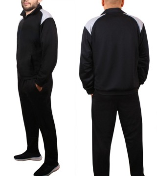 Мужской спортивный костюм СВИТШОТ + БРЮКИ ХЛОПОК спортивные костюмы ЧЕРНЫЙ 938 3XL