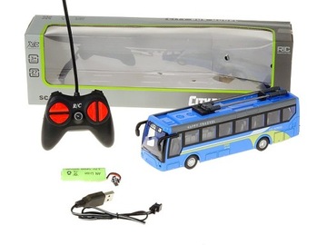 Trolejbus na radio światło 4 funkcje ładowarka USB