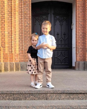 Деловой костюм, рубашка, воротник-стойка, брюки, ремень, размер 128.