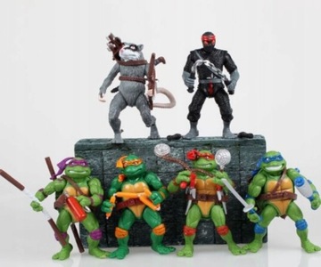 ZESTAW WOJOWNICZE ŻÓŁWIE NINJA 6 SZTUK PARTIA 12CM