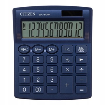 Citizen kalkulator biurowy SDC812 NRNVE 12 cyfr granatowy procenty