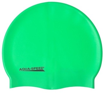 Шапочка для плавания для взрослых Aqua-Speed ​​силиконовая, светло-зеленая.
