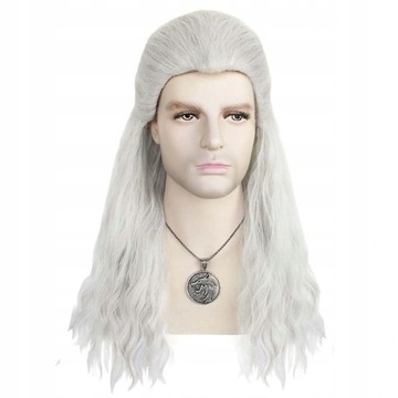 Peruki do gier Wiedźmin Cosplay peruka Cap