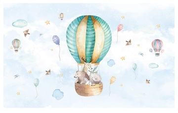 TAPETA DO POKOJU DZIECIĘCEGO ZWIERZĘTA BALONY CHMURKI FOTOTAPETA 368x254