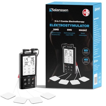 ELEKTROSTYMULATOR MIĘŚNI TENS EMS MASAŻER 3w1 PRZECIWBÓLOWY BALANSSEN