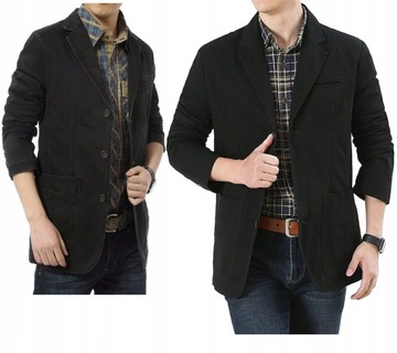 CASUAL MODNA Marynarka męska bawełniana Slim Fit