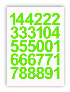 Лаймовый Алфавит, Цифры 100мм, самоклеющиеся
