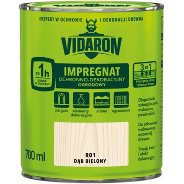 VIDARON Impregnat Ogrodowy R01 dąb bielony 0,7 L