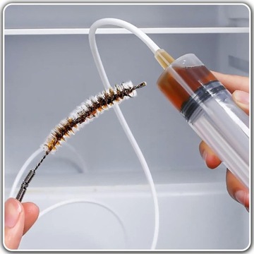 УНИВЕРСАЛЬНЫЙ НАБОР ДЛЯ ОЧИСТКИ СЛИВОВ ХОЛОДИЛЬНИКА БОЛЬШОЙ ШПРИЦ 5 В 1