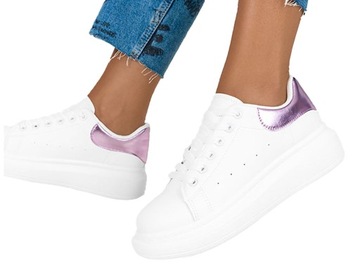 MODNE SNEAKERSY BUTY SPORTOWE LEKKIE PLATFORMA 40