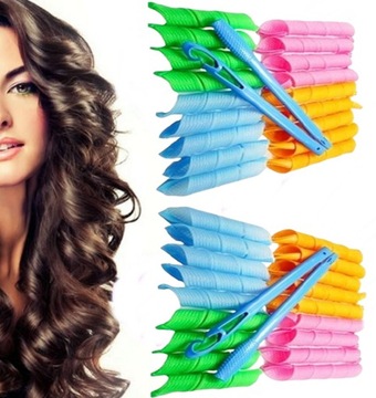 LEVERAG MAGICAL PAPILOTS КУДРЫ ДЛЯ ВОЛОС ВАЛИКИ СПИРАЛЬНЫЕ ПАПИЛОТЫ КРЮЧКИ 54 ШТ.