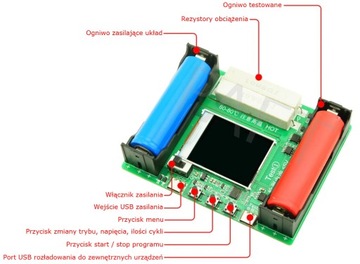 Тестер емкости аккумулятора 18650 USB-C