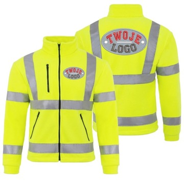 POLAR ROBOCZY ODBLASKOWY Z LOGO, bluza ostrzegawcza z haftem S