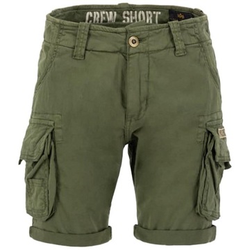 Szorty Spodenki Alpha Industries Crew Short - Zielone 36