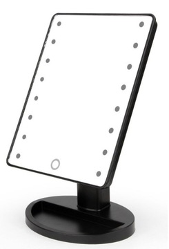 Podświetlane lusterko do makijażu LED czarne