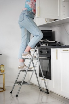 3-СТУПЕНЧАТАЯ ЛЕСТНИЦА 150 КГ ПРОЧНАЯ СТАЛЬНАЯ ПРОЧНАЯ ДЛЯ ДОМА